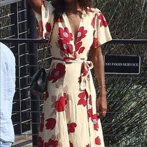 PRIVACY please maxi floral tie wrap dress